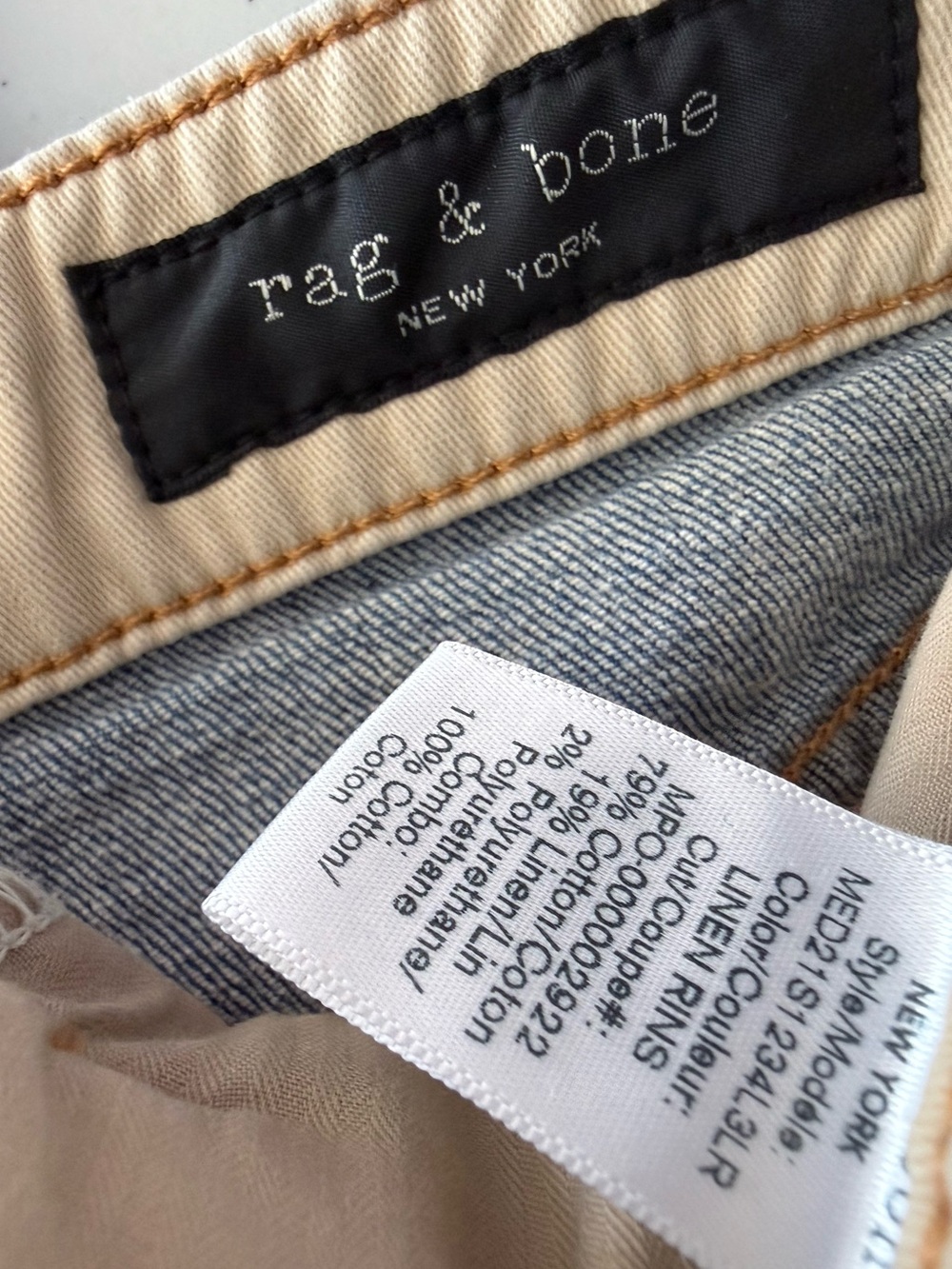 rag & bone Fit 2 Slim Jeans Size 29 Linen Blend Denim Pants Made in USA Rinse - Picture 7 of 14